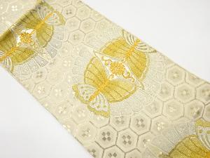 アンティーク　亀甲繋ぎに向かい蝶模様織り出し袋帯（材料）